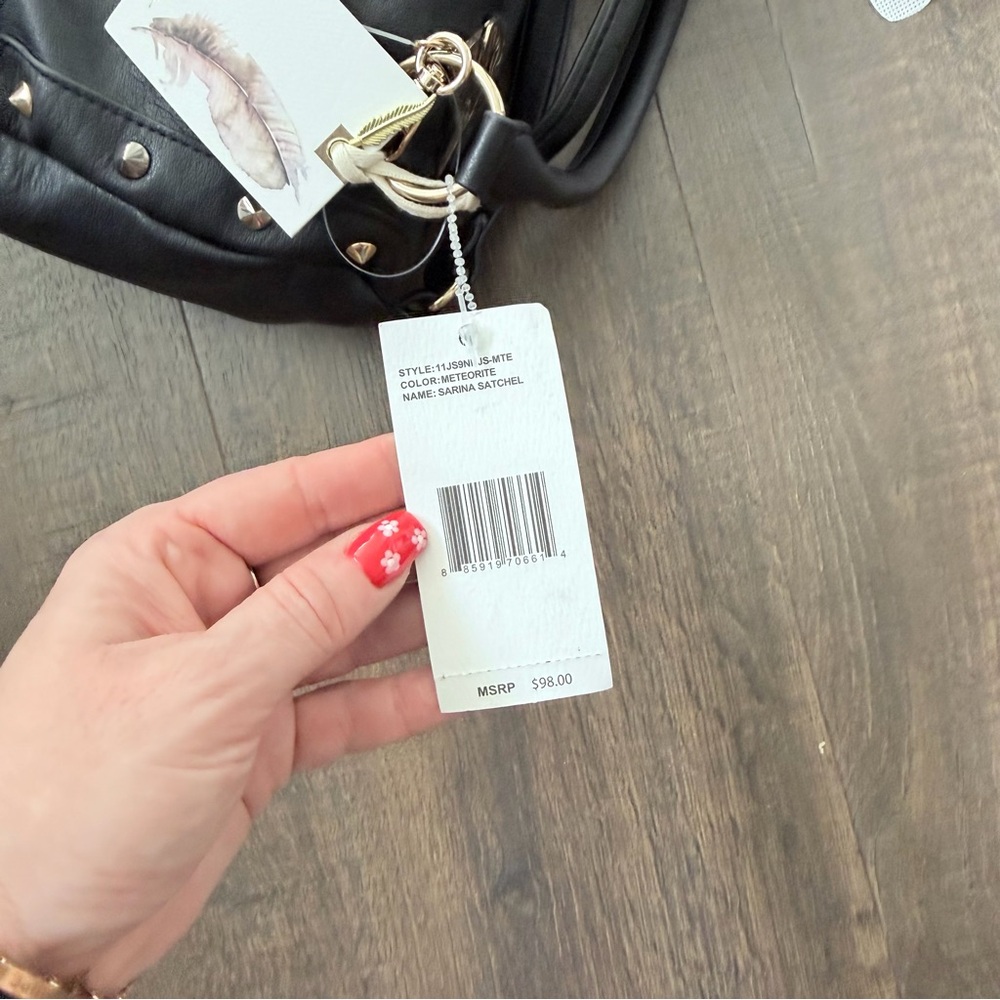 NWT Jessica Simpson Sarina Studded Satchel | Black - Picture 9 of 9